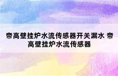 帝高壁挂炉水流传感器开关漏水 帝高壁挂炉水流传感器